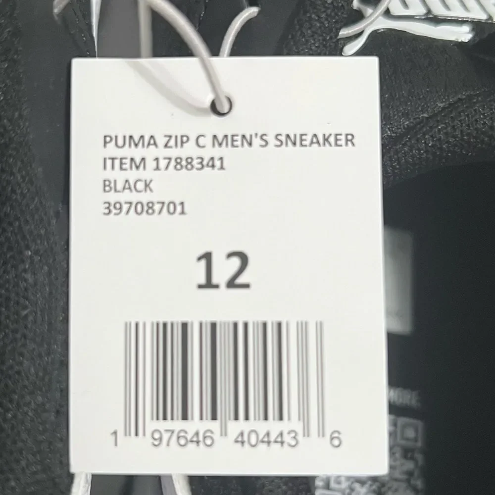 Puma Zip C Men's 12 Black White Mesh Athletic Sneakers NWOB Sportcore Athleisure